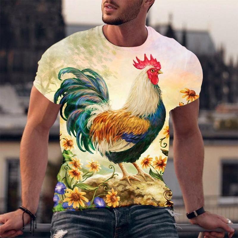Funny Chicken 3D Printing T-Shirts Men Women O-Neck Short Sleeve T Shirt Casual Oversized Harajuku Y2k Tops Tees Kid Clothing