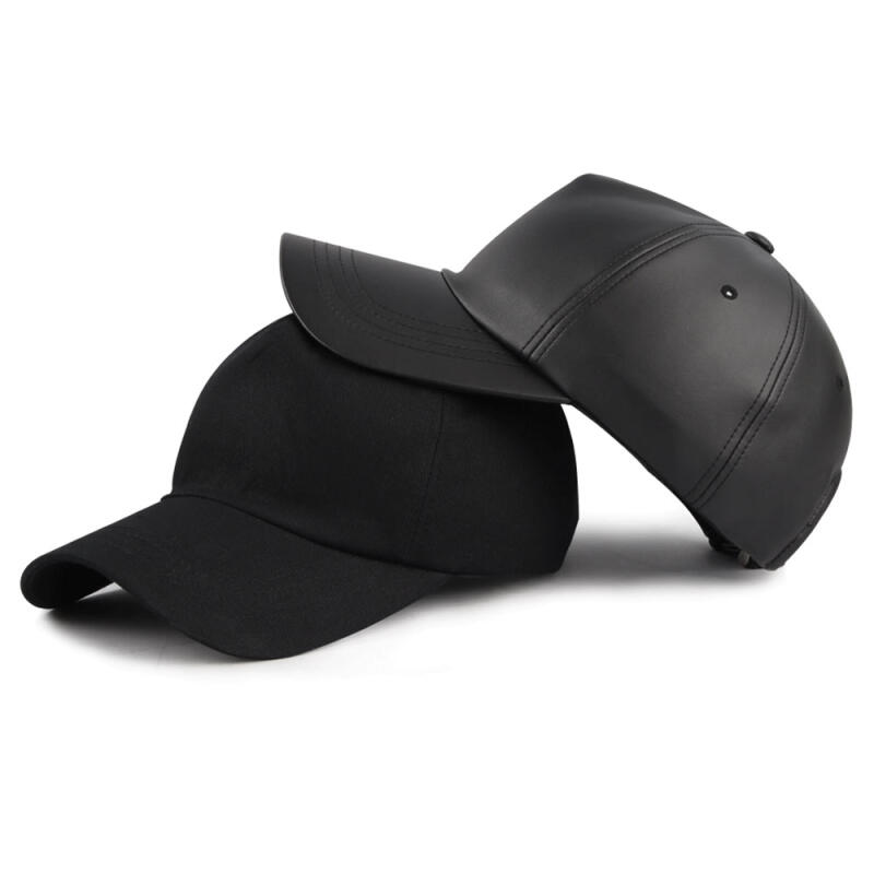 Minimalist pentagon unisex black ball cap Leather