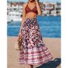 Women's Summer Elastic Waist Loose Long Printed Skirt