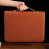 A4 PU Leather Business Padfolio Organizer Case Binder Manager Document Pad Office Zippered Briefcase File Folder with Calculator