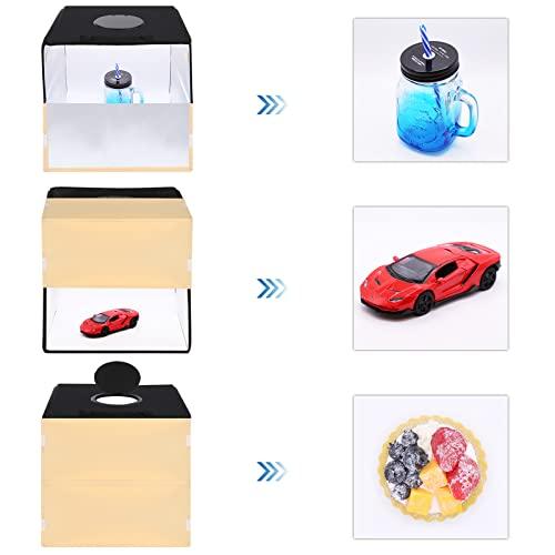 PULUZ 30cm Photography Light Box, Portable Photo Studio Light Box, Foldable Photo Box with Soft Lighting Cloth and 12 Color Backdrops (12"x12")