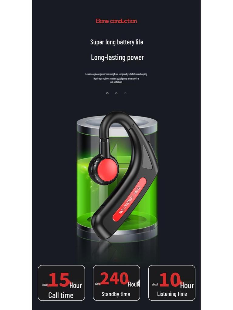 M618 True Bone Conduction Wireless Bluetooth 5.0 Ear Hook Sports Earphones.