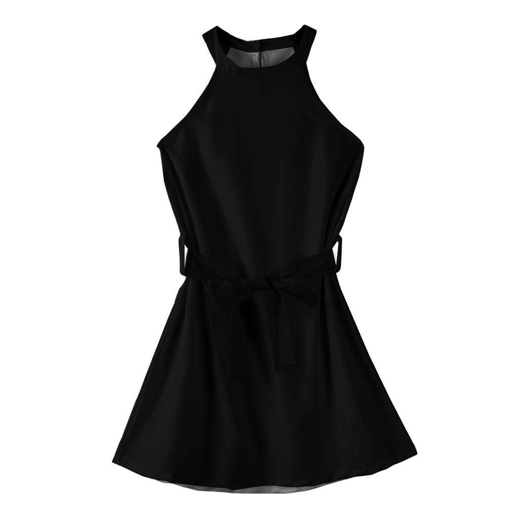 Rochie de vară pentru fete, rochie fără mâneci cu bretele, culoare solidă și imprimeu, rochie fără mâneci, rochie casual