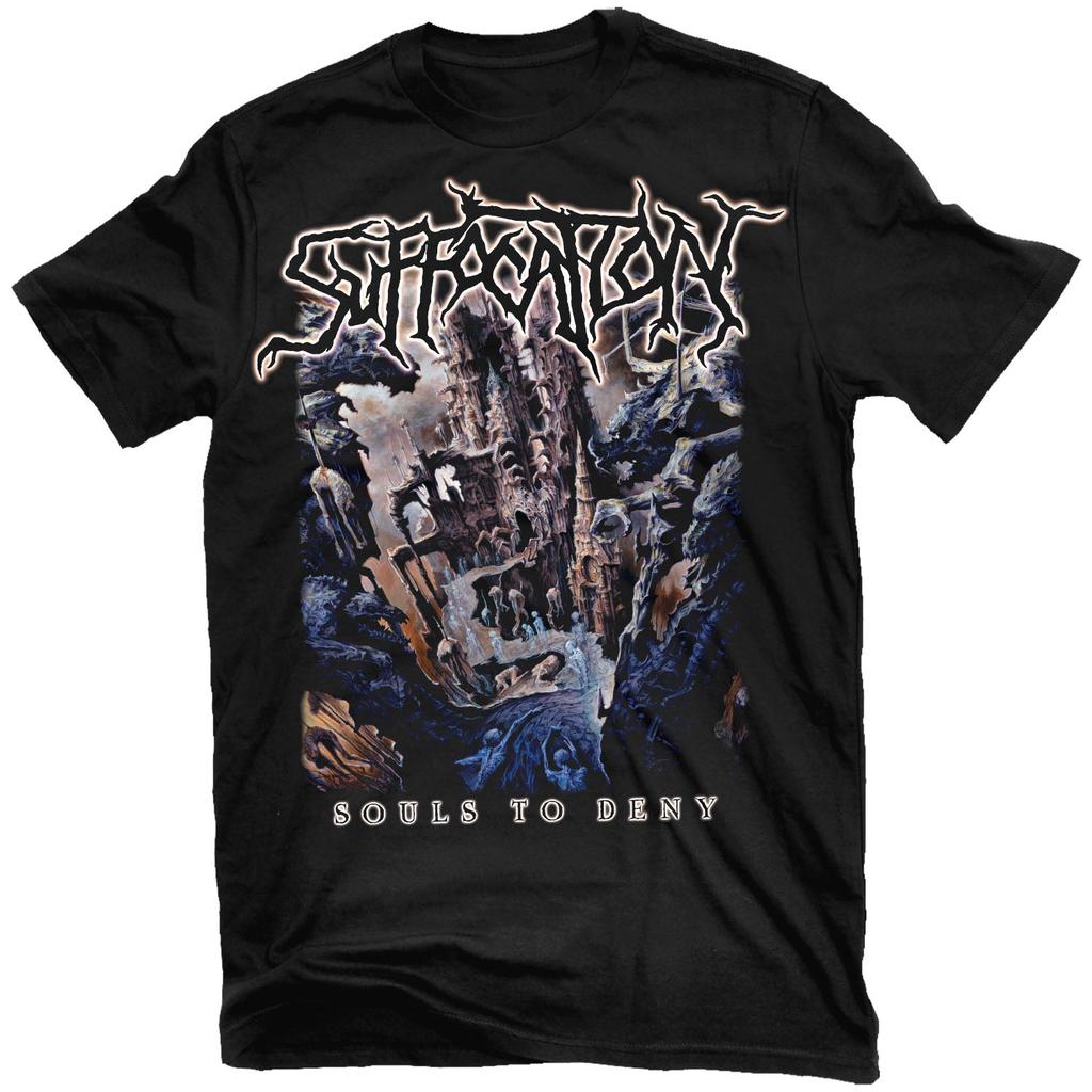 HuUnisex Waste Suffocation Rock Band Graphic Tee Cotton Round Neck Casual Unisex Tshirt Summer Top