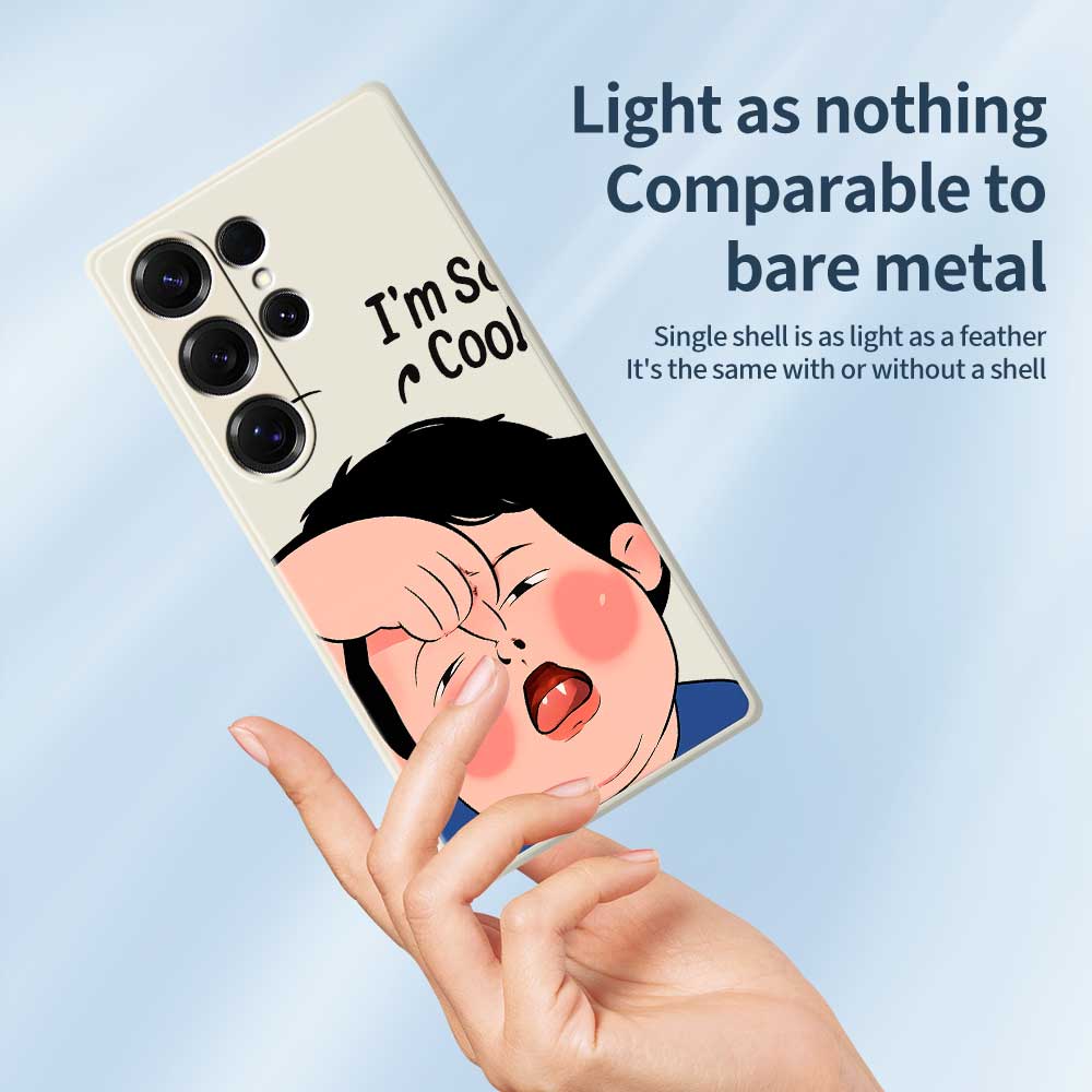 For Samsung Galaxy S25 Ultra Case Make Faces Kid Pattern Printing Straight Edge TPU Phone Back Cover