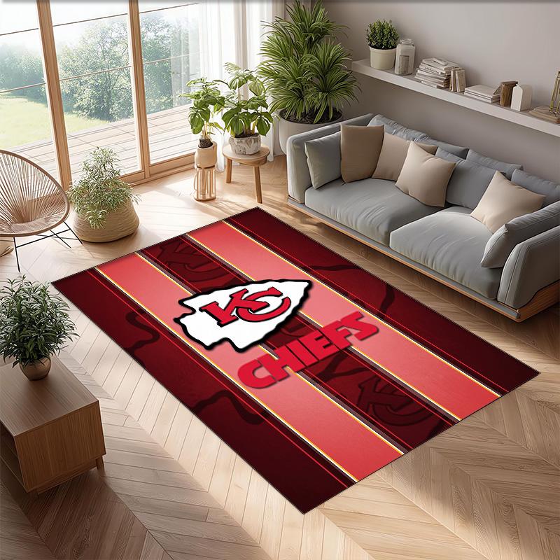 Tappeto in Velluto di Cristallo Kansas City Chiefs Morbido Anti?Tappetino Antiscivolo Comodo per Casa Soggiorno Camera da Letto Tappeto Decorativo