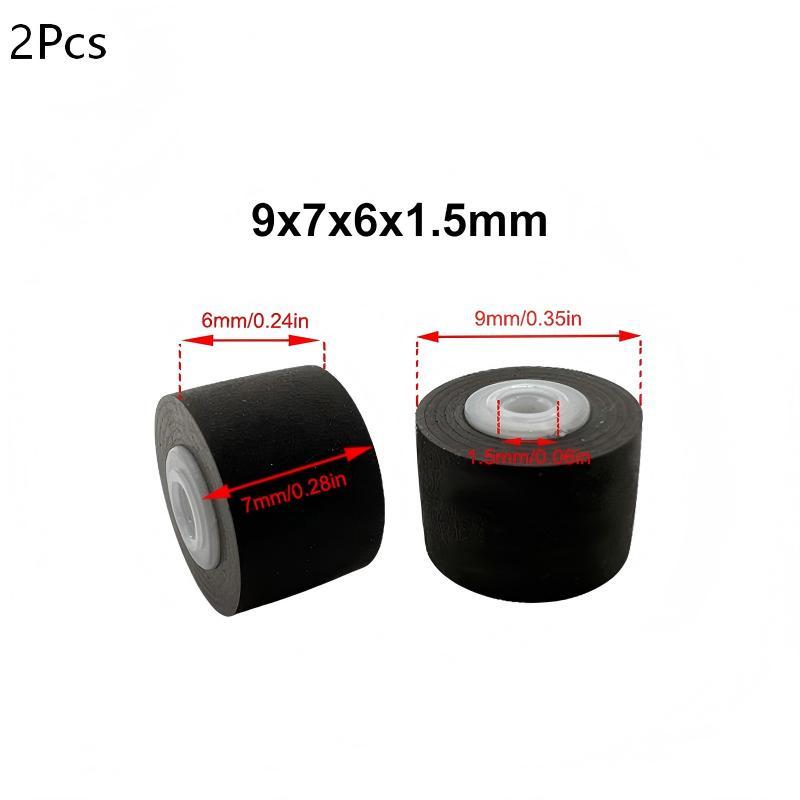 2Pcs 9X7X6X1.5Mm Walkman Tape Drives Pinch Roller Tape Recorder Cassette Player Press Rubber Belt Wheel Pulley