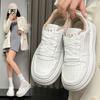 Spring and Autumn New Sports and Leisure Ins Platform Leather Single Shoes Board Shoes