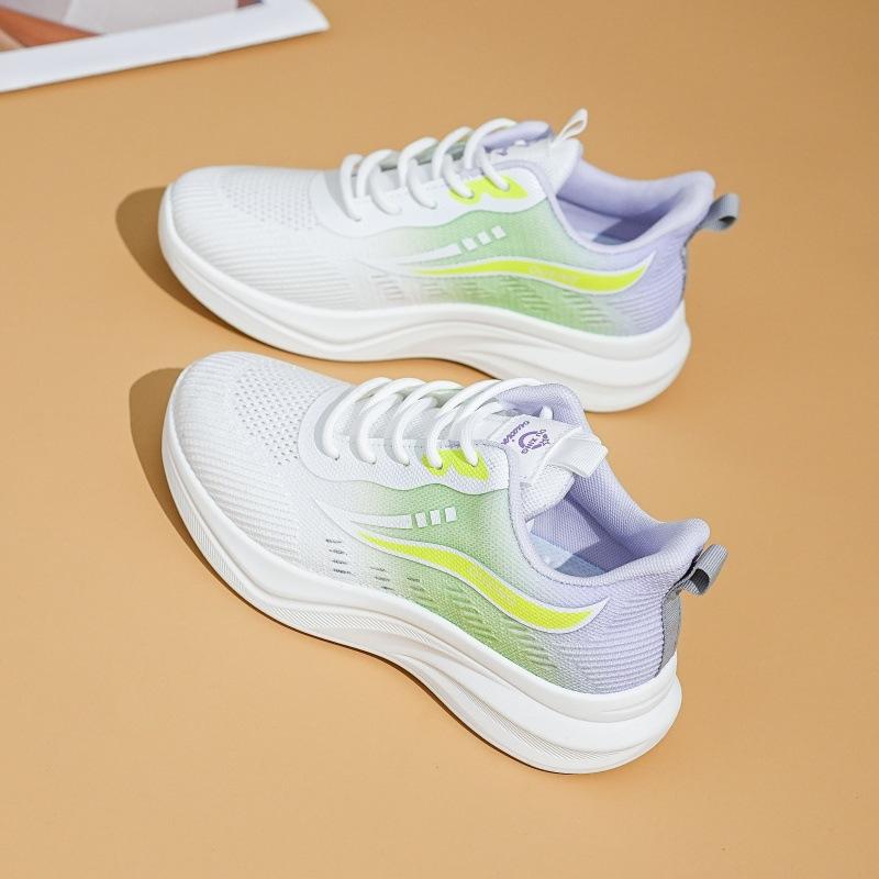 Women's Gradient Knit Sneakers Spring Lightweight Platform Athletic Shoes for Students,Breathable Casual Running Shoes