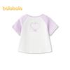 Balabala Girls' Short-Sleeve Contrast T-Shirt
