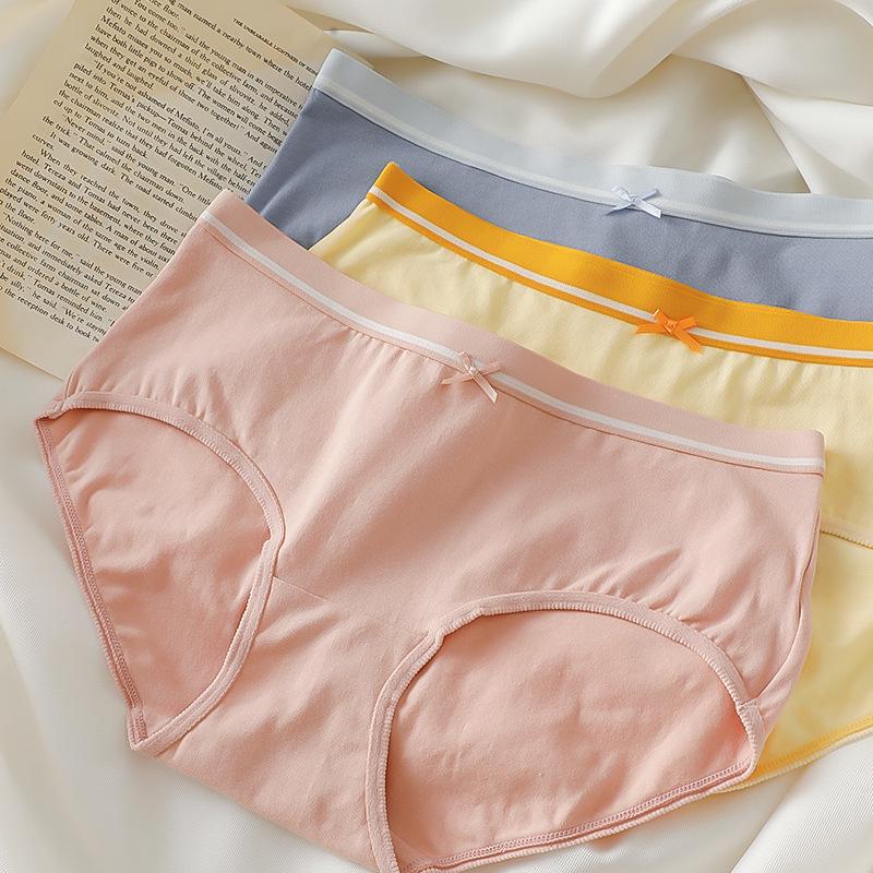 Damen Nahtlose Atmungsaktive Mid-Waist Übergröße Unterwäsche mit Reinem Baumwoll-Antibakteriellen Schritt