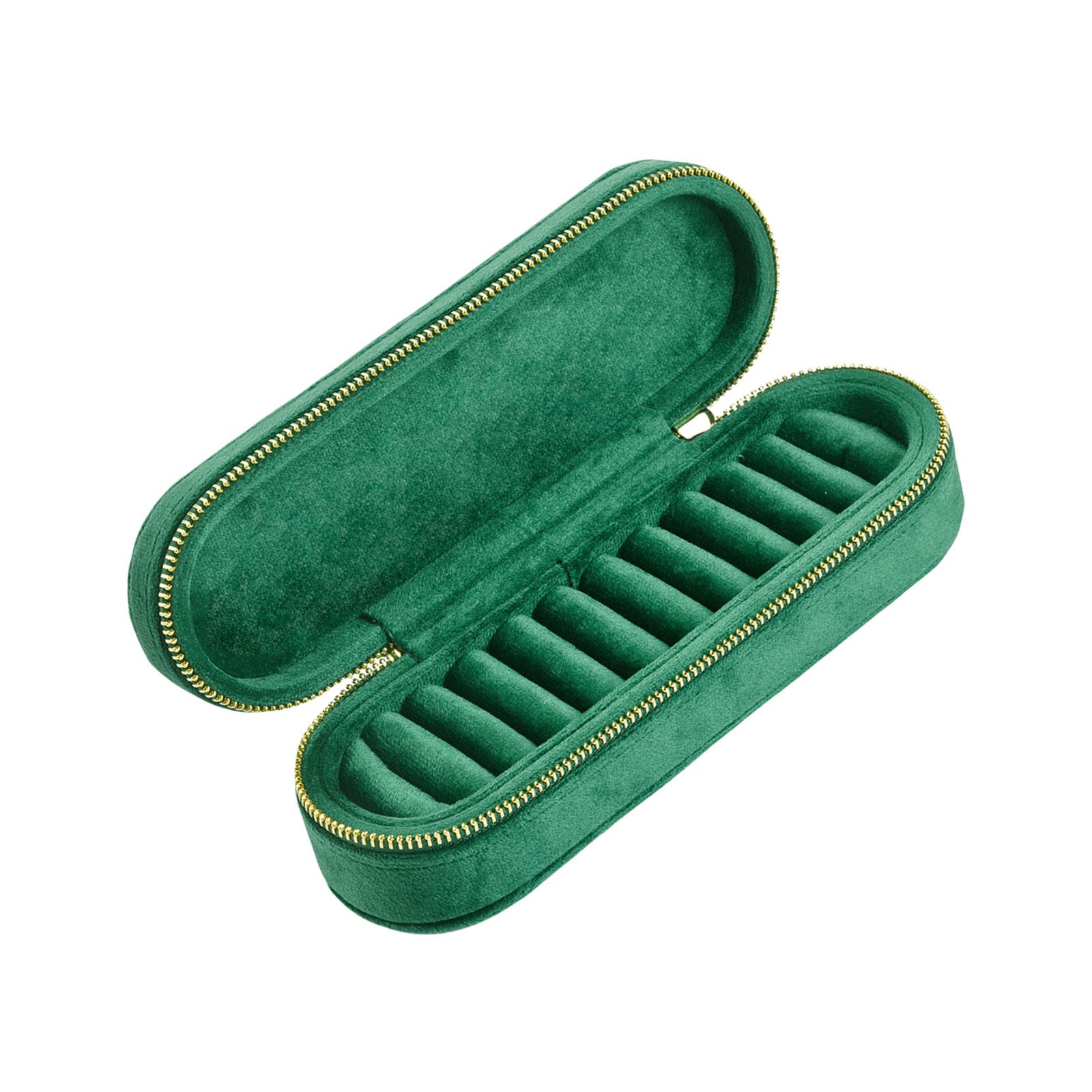 

Soft Velvet Travel Jewelry Organizers Chic Velvet Jewelry Travel Case with Multiple Compartment for On the Go Styling зелёный