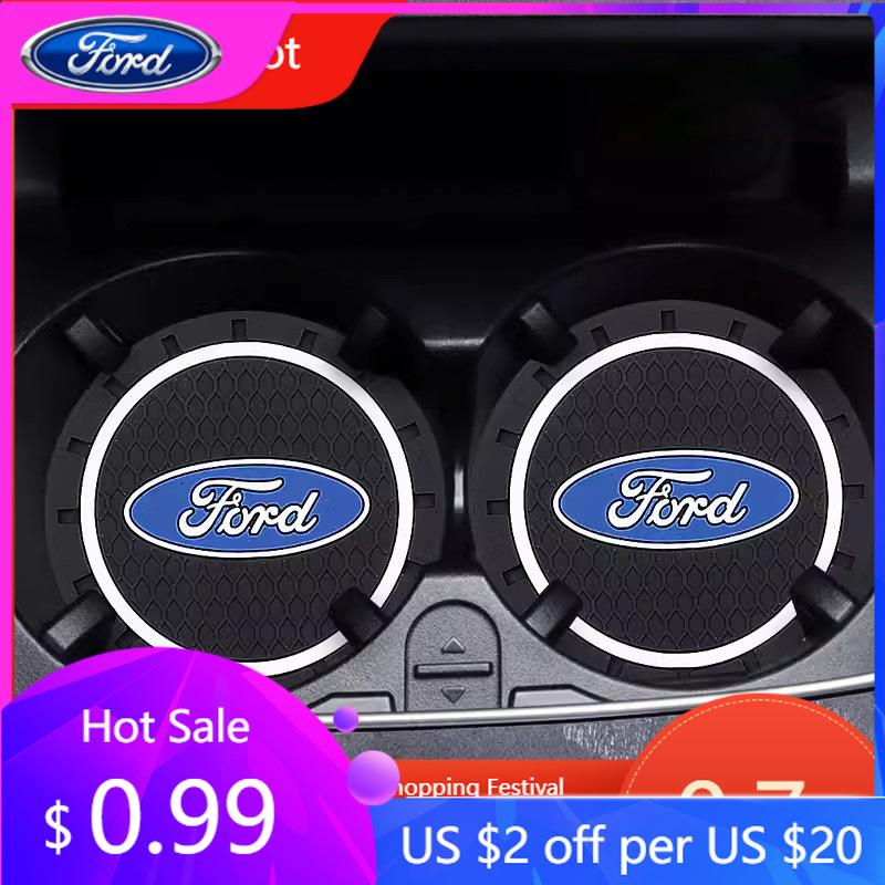 Car Sticker Hot For Ford PVC Car Water Cup Holder Anti Slip Coasters Pads For Ford Kuga Transit Ecosport ESCORT Fiesta Mk7 Focus