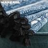 1PC NAPEARL Bohemian Style Blue Geometric Print Curtain with Fringe Semi Blackout for Small Windows Balcony Home Decor