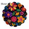 Artistic Oil Painting Style Coasters 4Pcs Nordic Wooden Coasters, Vintage Floral Heat Resistant Drink Mats, Non Proof Dining Table Protectors