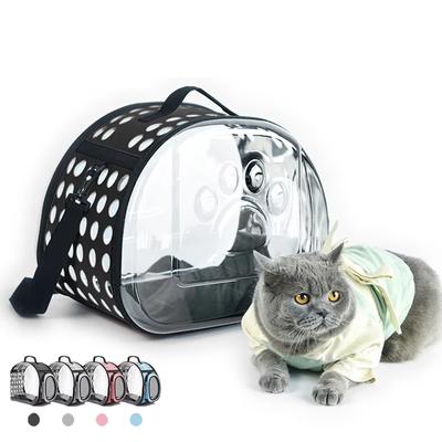 Bolsa Transportadora para Cão e Gato Viagem Transporte Respirável Bolsa de Mão para Animal de Estimação Cesta de Ombro Portátil Mochila Sacola Tote Coelho Gaiola Transparente
