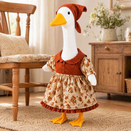 Jijijing Thanksgiving Porch Goose Outfit, Autumn Dress with Head Scarf for 23 Inch Statue, Outdoor Garden Yard Decor