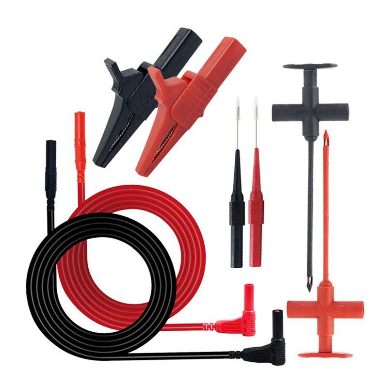 

AEE4-Multimeter Test Leads Kit With Alligator Clips, Puncture Probe, Wire-Piercing Test Hooks Professional Electrical Testing