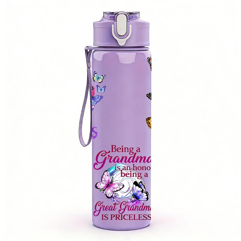 1PC Jesus Heart Multi Butterfly Quote 750ml Color Plastic Sports Water Bottle Leakproof Flip Straw Lid Suitable for Sports Office Home Use