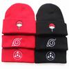 Autumn and Winter Naruto Cloud Pattern Knitted Hat, Naruto and Sasuke Akatsuki Cloud Wool Hat, Anime Warm Hat for Men and Women
