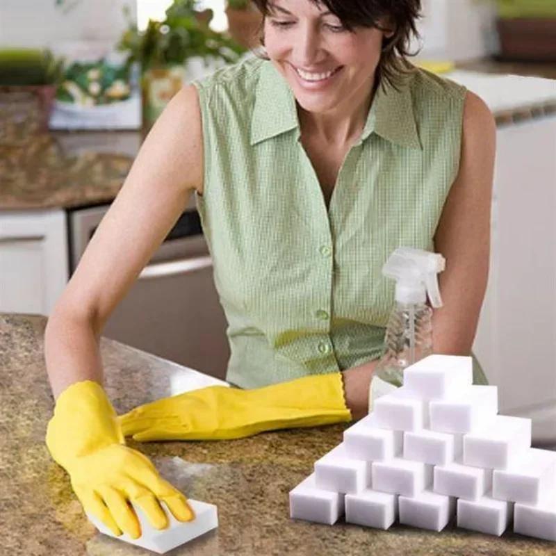 100*60*20mm White Sponge Eraser Melamine Sponge Cleaner Multi-Functional Kitchen Bathroom Shoes Keyboard Cleaning Tools