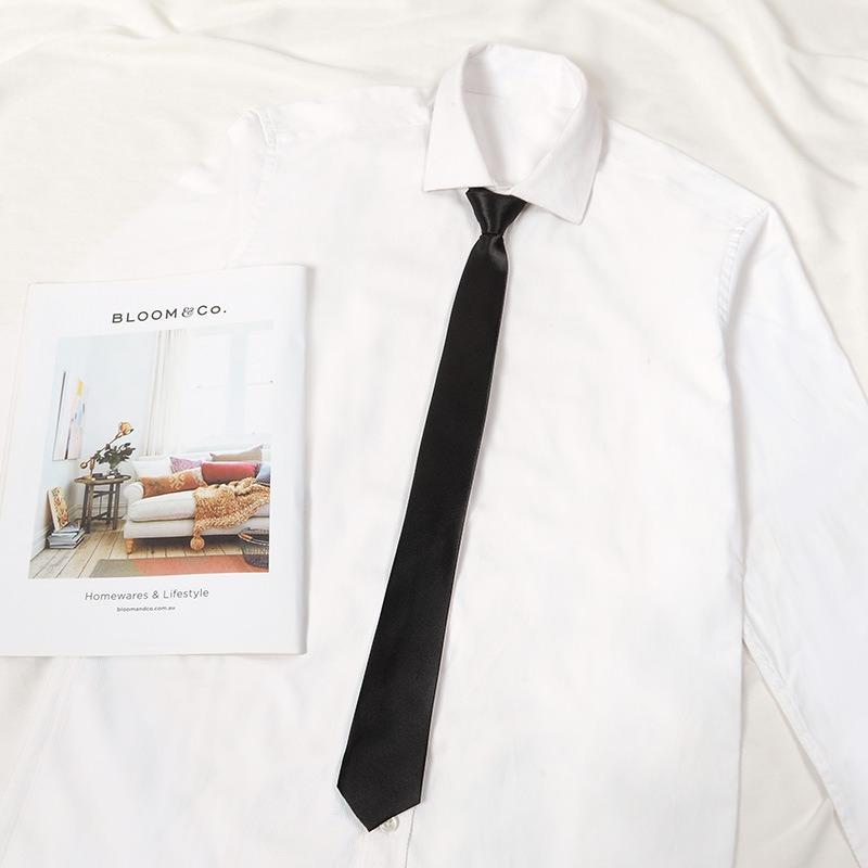 Black Lazy Zipper Tie Men's Business Dress Work Professional Tie Team Performance Studio Shirt Accessories