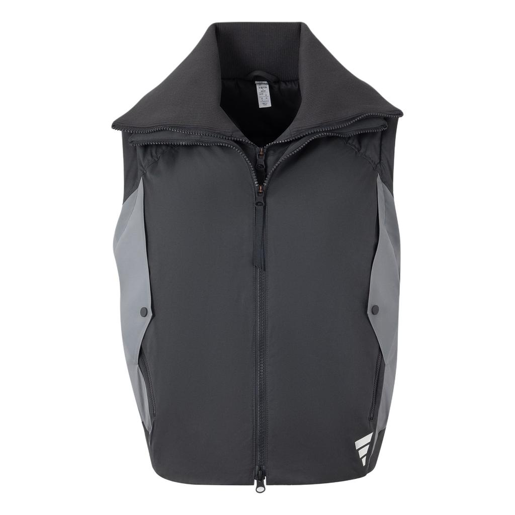 Adidas Fustl W P Djk C Warm Sports High Neck Casual Detachable Faux Two Piece Cotton Jacket Women jackets Charcoal-Black JW8913