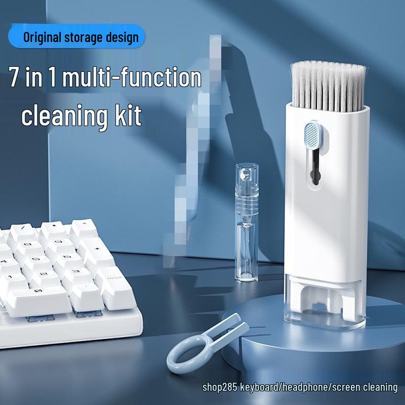 7-in-1 Multifunctional Cleaning Kit: Keyboard Brush, Bluetooth Headset Cleaner, Screen Dust Remover, Key Puller
