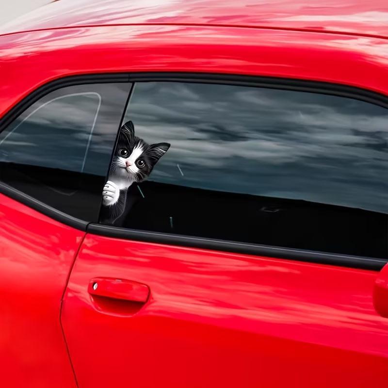 Cute Funny Peeking Cat Waterproof Sticker Self-adhesive Vinyl Decal for Car Window Laptop Skateboard Luggage