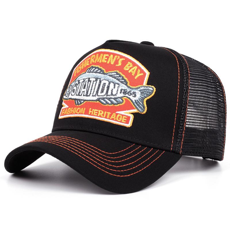 

New Station Fishbone Embroidery Men S Street Skateboarding Hip Hop Hat Truck Hat Women S Leisure Sunshade Hat Baseball Hat