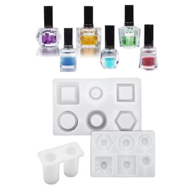 High Gloss Sturdy Silicone Castes Mould for UV Resin Creations Featuring Nails Polish Bottle Shapes Craft Ornament