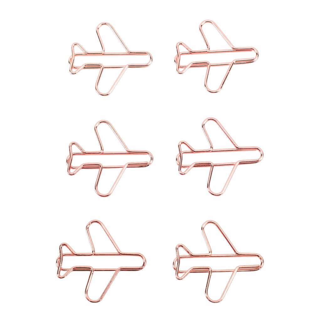 100Pcs Airplane Shaped Paper Clips Metal Lightweight Multipurpose Cute Shaped Paperclips Bookmarks
