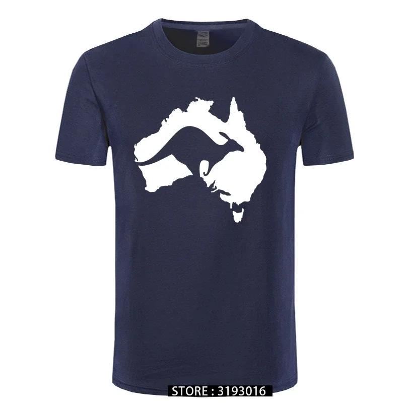 

Cool Australia Map Kangaroo T Shirt Men Cotton O-neck Hip Hop Tops Harajuku Streetweaarr Australia T-shirt S чёрный