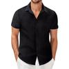 Men's Button-down Beach Shirt Short Sleeve Color Lapel Vintage Casual Comfort Top