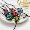 Crystal Jewelry Rough Healing Stones Natural Hand Woven Raw Stone Crystal Pendant Necklace