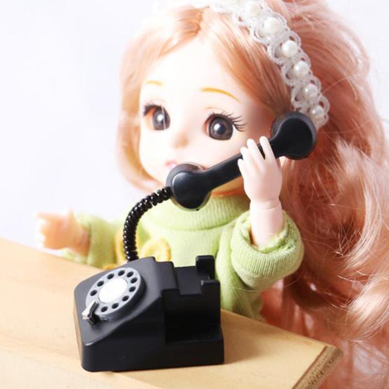 Dollhouse Furniture Decoration Gift Kid Miniature Plastic Telephone Toys