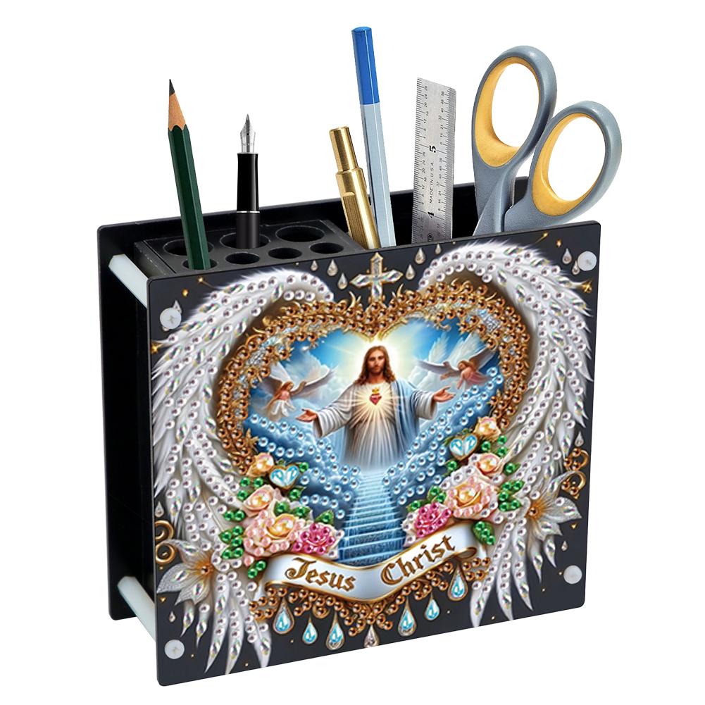 DIY Diamond Painting Kit Special Shape Diamond Pen Container Office Supplies Storage Box Rhinestone Art Desk Organizer for Desk
