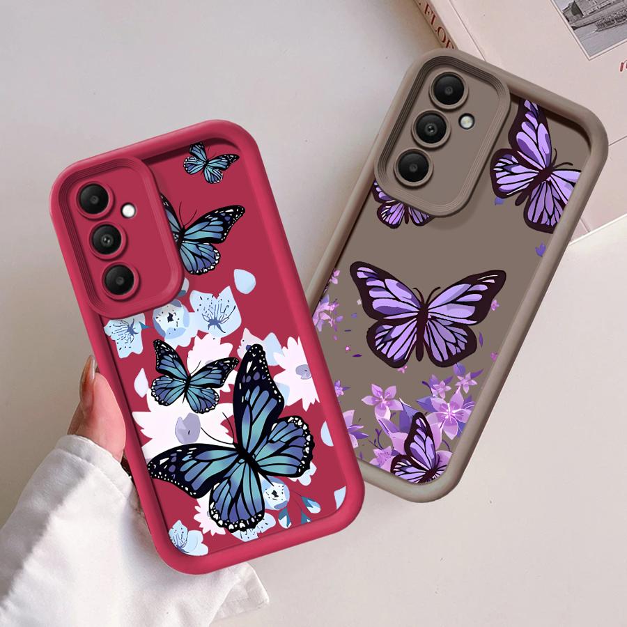 INS Retro Butterfly Case for Samsung Galaxy A52 A54 A31 A25 A26 A23 A34 A73 A32 A22 A21s A53 A24 Soft Cover