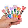 New 5/10/15Pcs Offices/Campuses/Birthdays/Valentine's Day Gifts Casual Style Novel Heart-shaped Retractable Ballpoint Pen Set