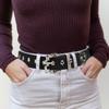 Adjustable Gothic Punk Belt For Women With Detachable Metal Chain And Studded Design