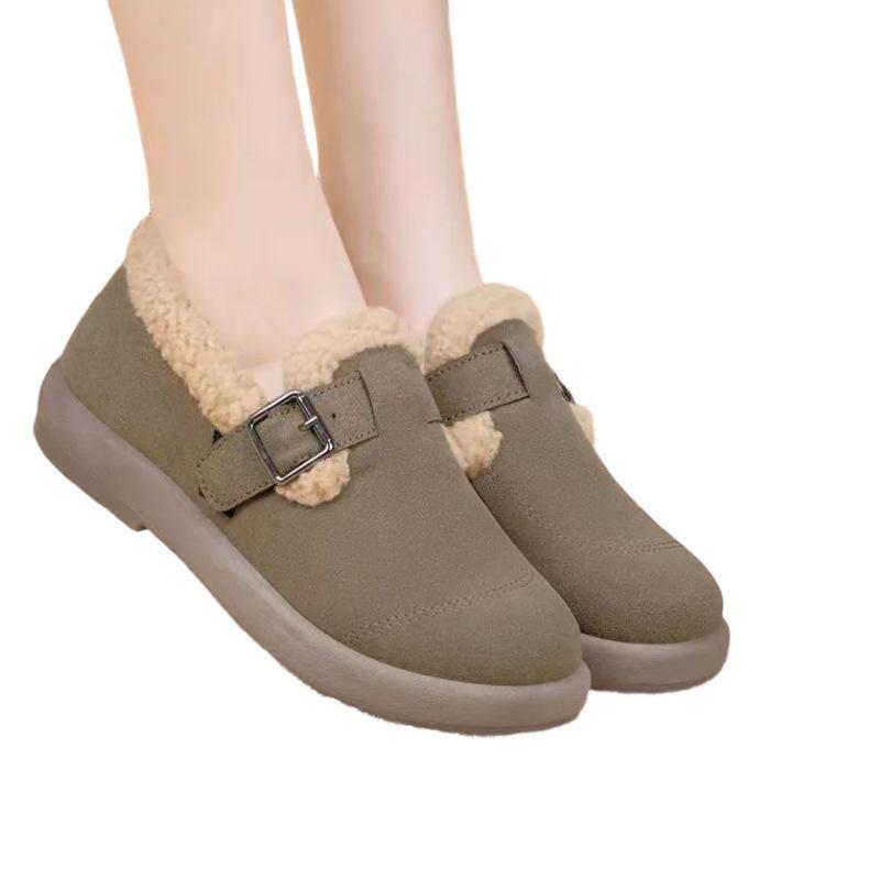 Autumn and winter non-slip new warm and non-slip fluffy thickened beanie shoes cotton shoes