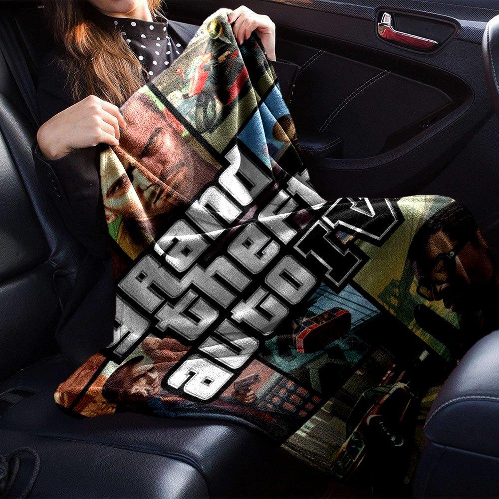 1pc Grand Theft Auto Soft Flannel Blanket with Designer Print A cozy blanket for all seasons, perfect for the couch, bed, office