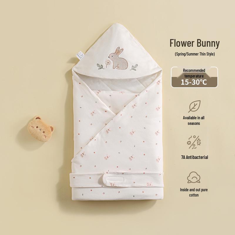 Silná bavlněná zavinovací deka pro novorozence do porodnice nebo na procházky na jaře, na podzim, v zimě