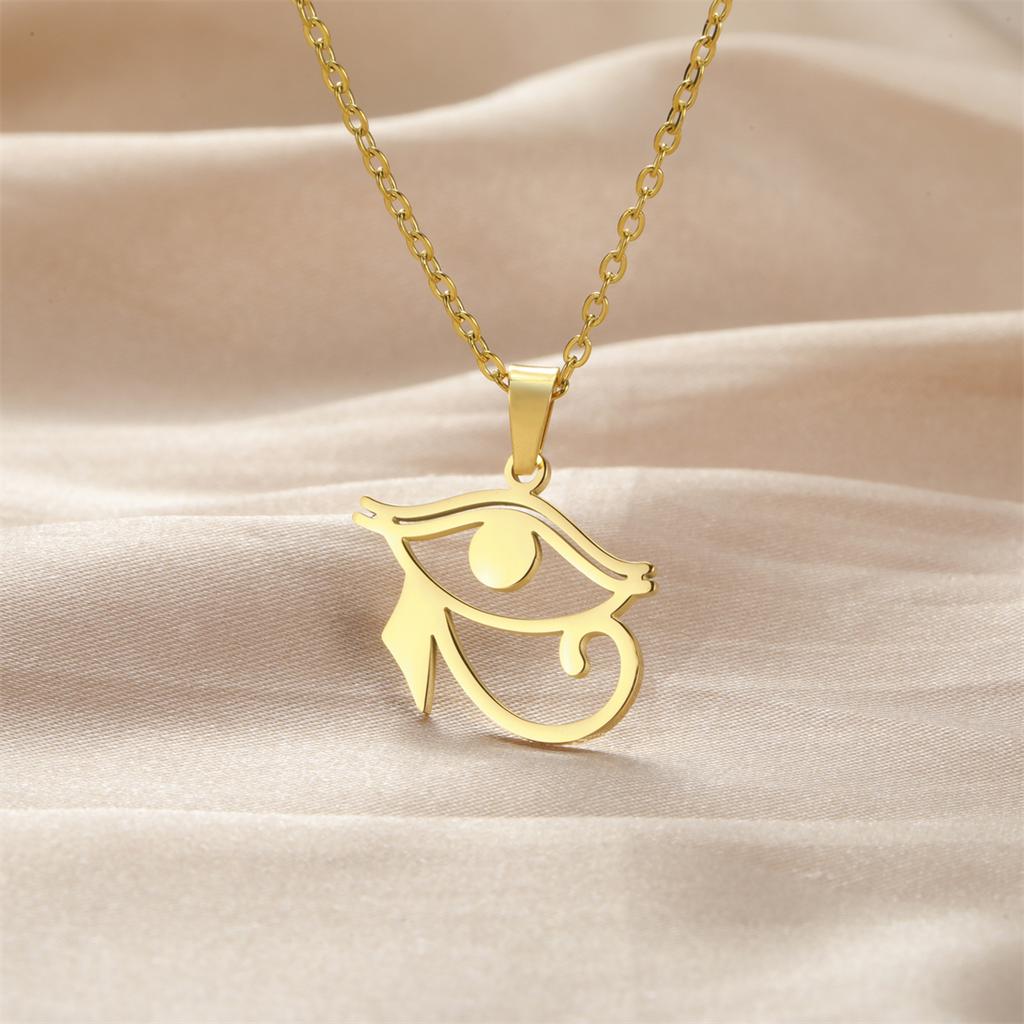 Starověký Egypt Náhrdelník Oko Hora Pro Muže Ženy Vintage Anubis Přívěsek Řetízek Nerezová Ocel Talisman Šperky Dárek