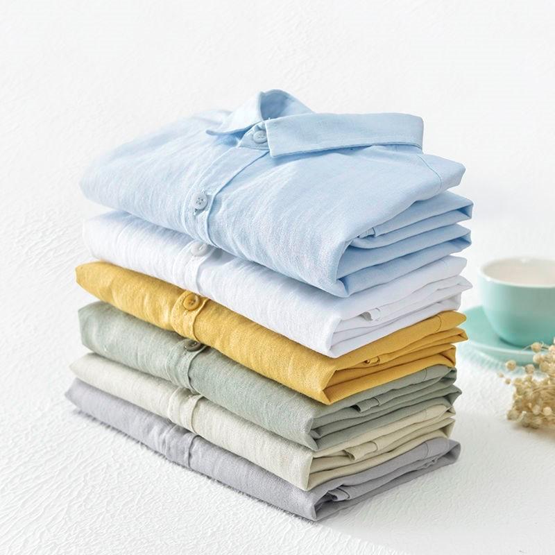 Men's Summer Short-Sleeve Ice Silk Linen Business Casual Shirt - White Trend