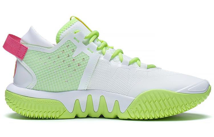 Li Ning Badfive 2 Low Basketball Shoes Men's Low Top Standard White/Neon Yellow Green ABFS003-17