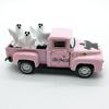 Haunted Metal Truck Halloween Collectible Alloy Car Model with Removable Ghostly Miniature Ornament Home Decors Gift