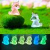 Adorable Cartoon Unicorn Figurine Resin Diy Miniature Night Light Decor Cute