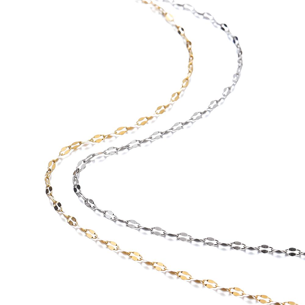 2Meters Stainless Steel Chain Gold Color Lip Shape Link Chains for DIY Necklace Bracelet Anklet Jewelry Making Accessories