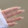 Korean Style Double Ring Full Diamond Titanium Steel Necklace Women Clavicle Chain
